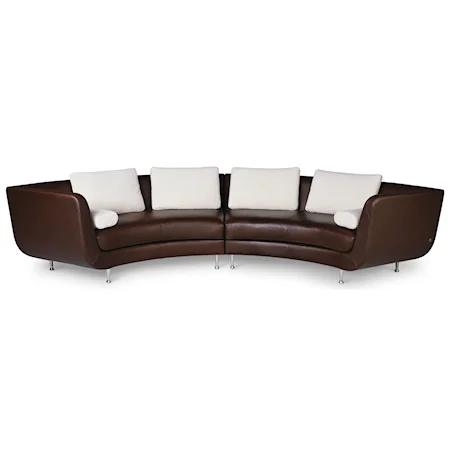Contemporary 4-Seat Curved Sectional Sofa